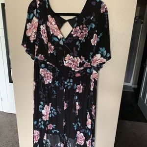 Black Floral Walkthrough Romper